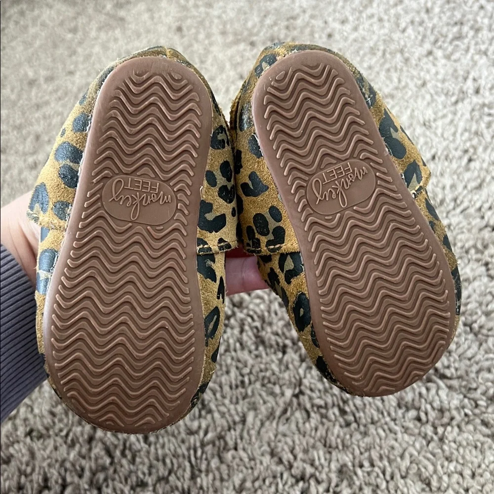 Monkey Feet Cheetah Print Mary Jane Moccasin Baby Walkers Shoes